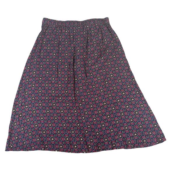 Laura Scott Women Midi Floral Skirt Large A-Line Preppy Office Business Classic - Picture 2 of 5